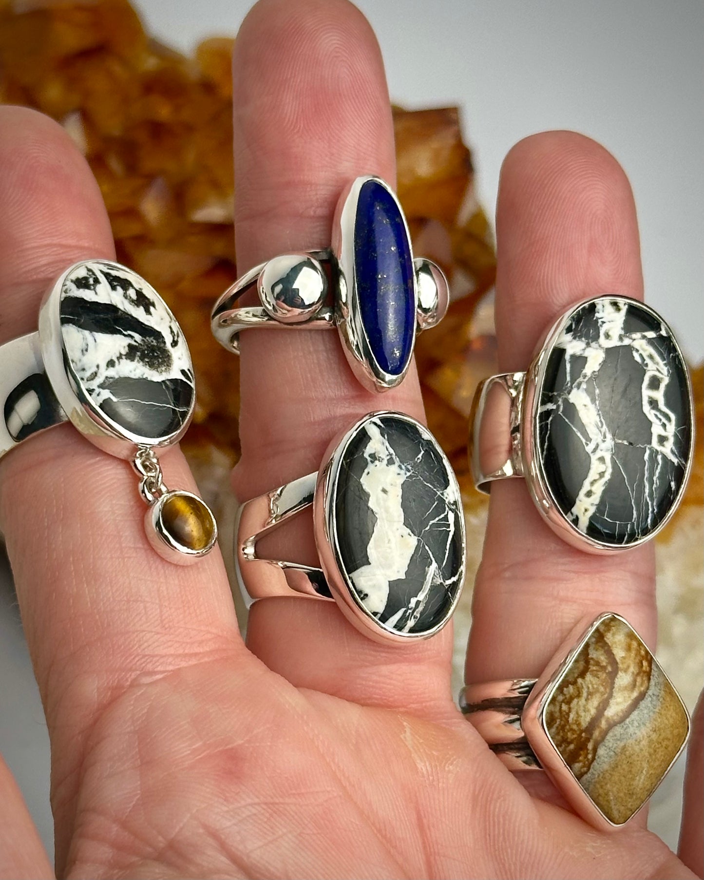 White Buffalo Wide Band Ring {sz 4.75/5}