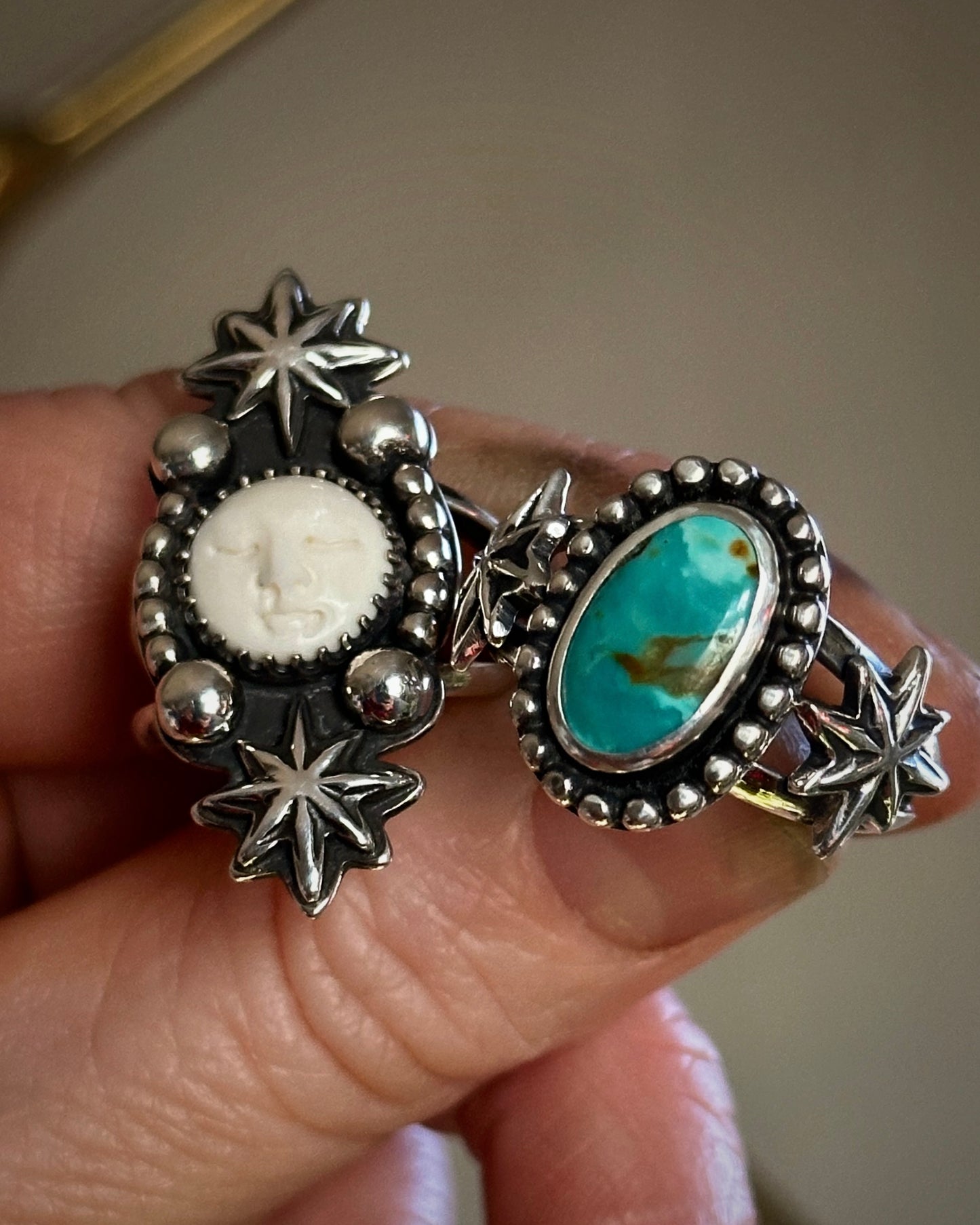 Man In The Moon Ring {sz 7.25} - ready to ship