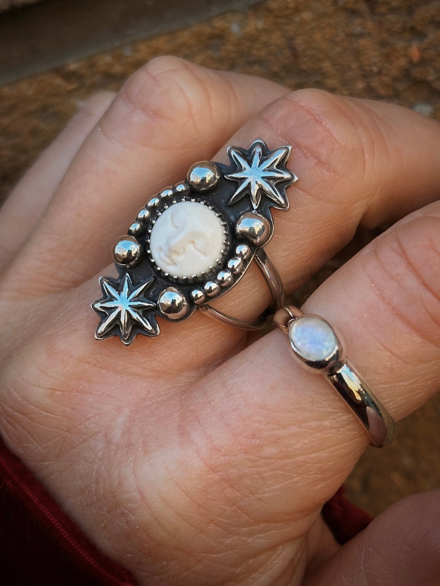 Man In The Moon Ring {sz 7.25} - ready to ship