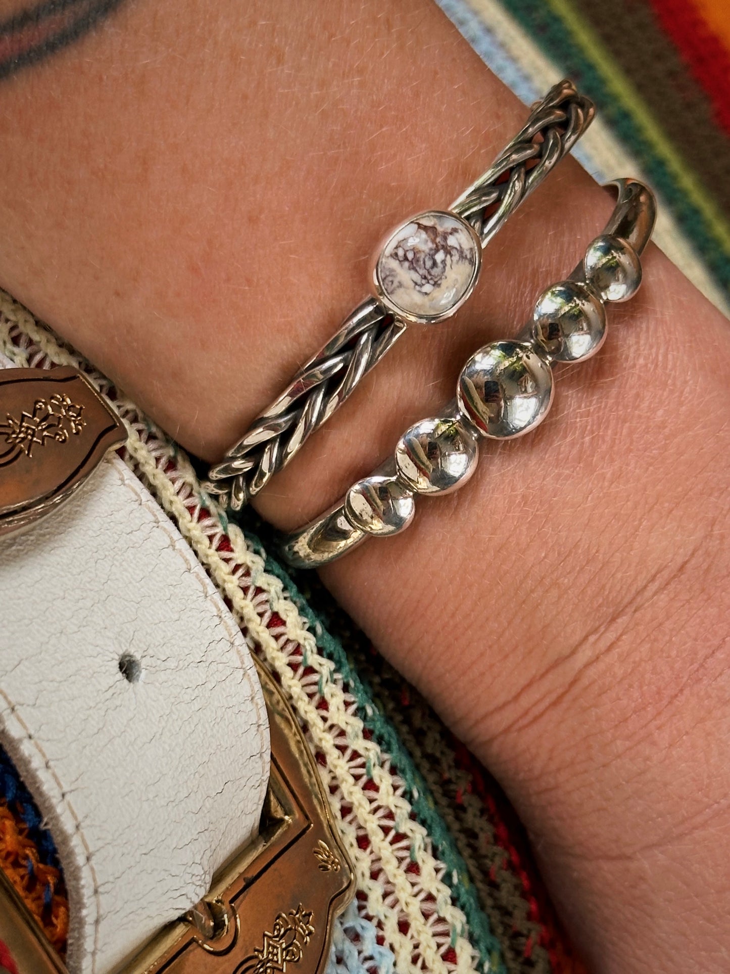 Braided Silver Cuff {5" around with 1" opening}