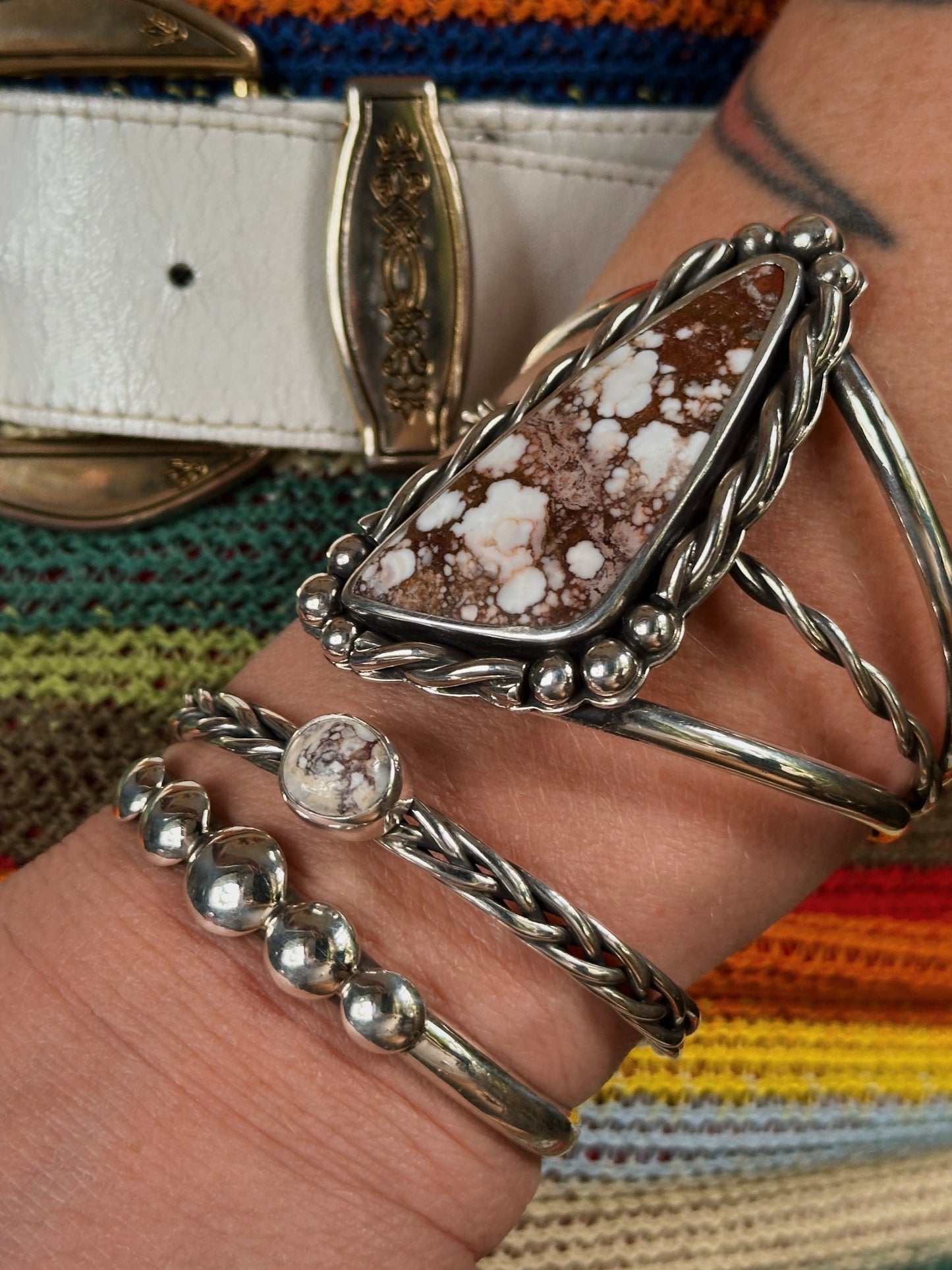 Braided Silver Cuff {5" around with 1" opening}