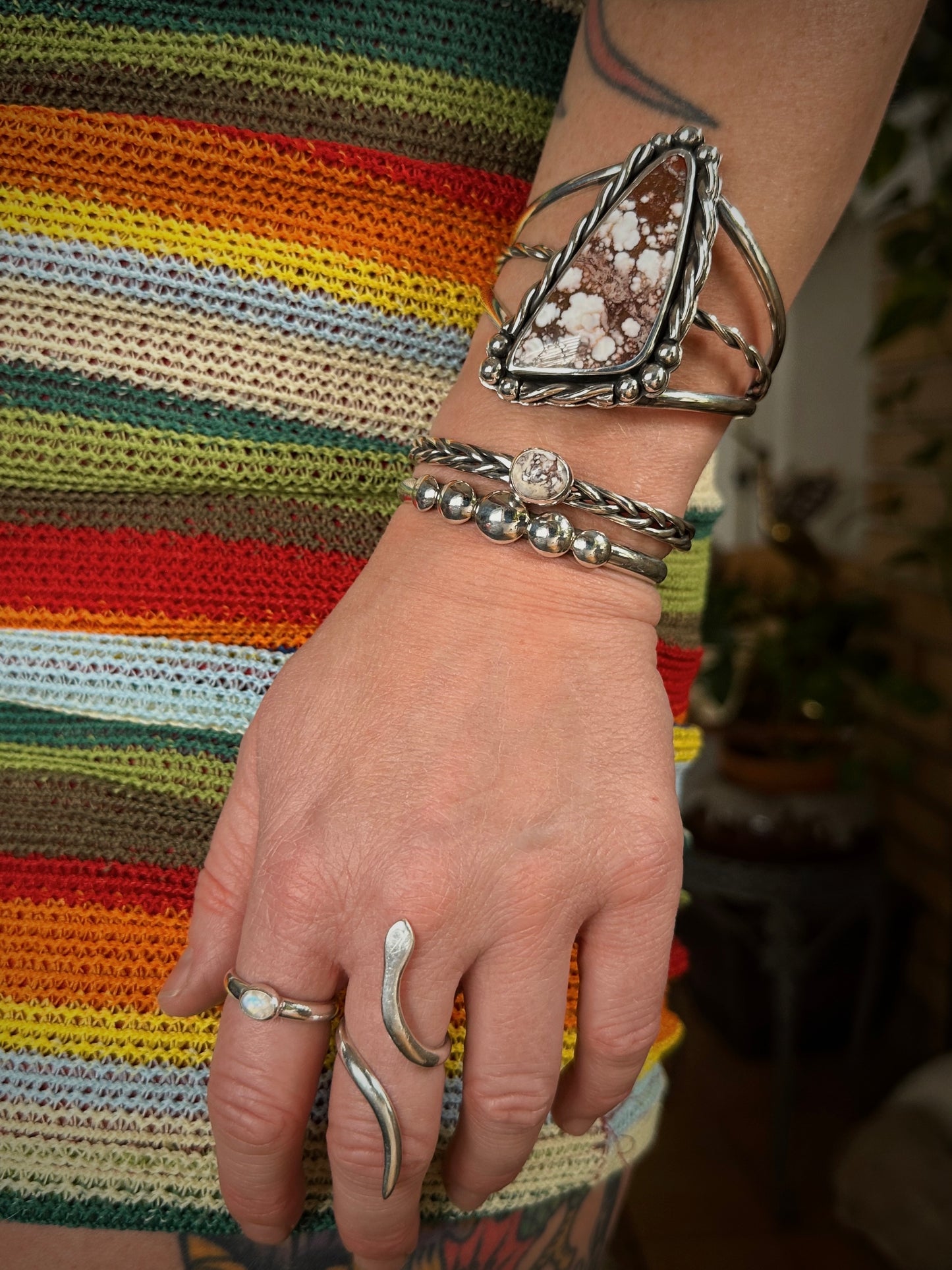 Braided Silver Cuff {5" around with 1" opening}