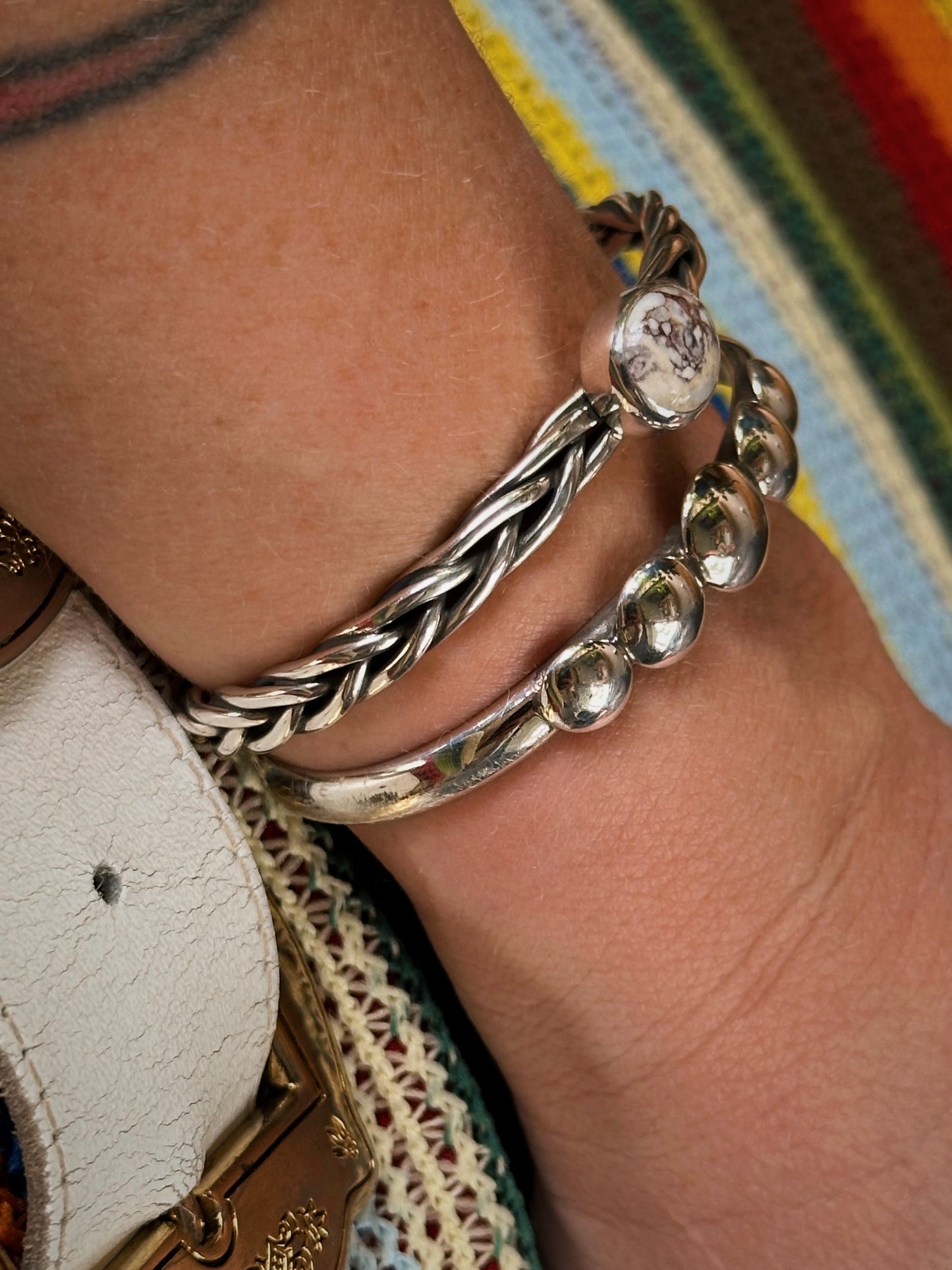 Braided Silver Cuff {5" around with 1" opening}