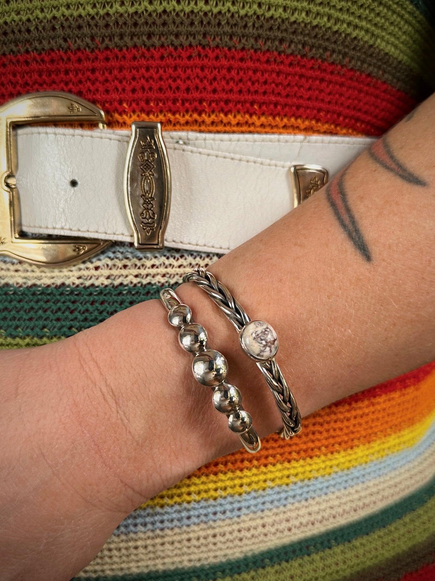 Braided Silver Cuff {5" around with 1" opening}
