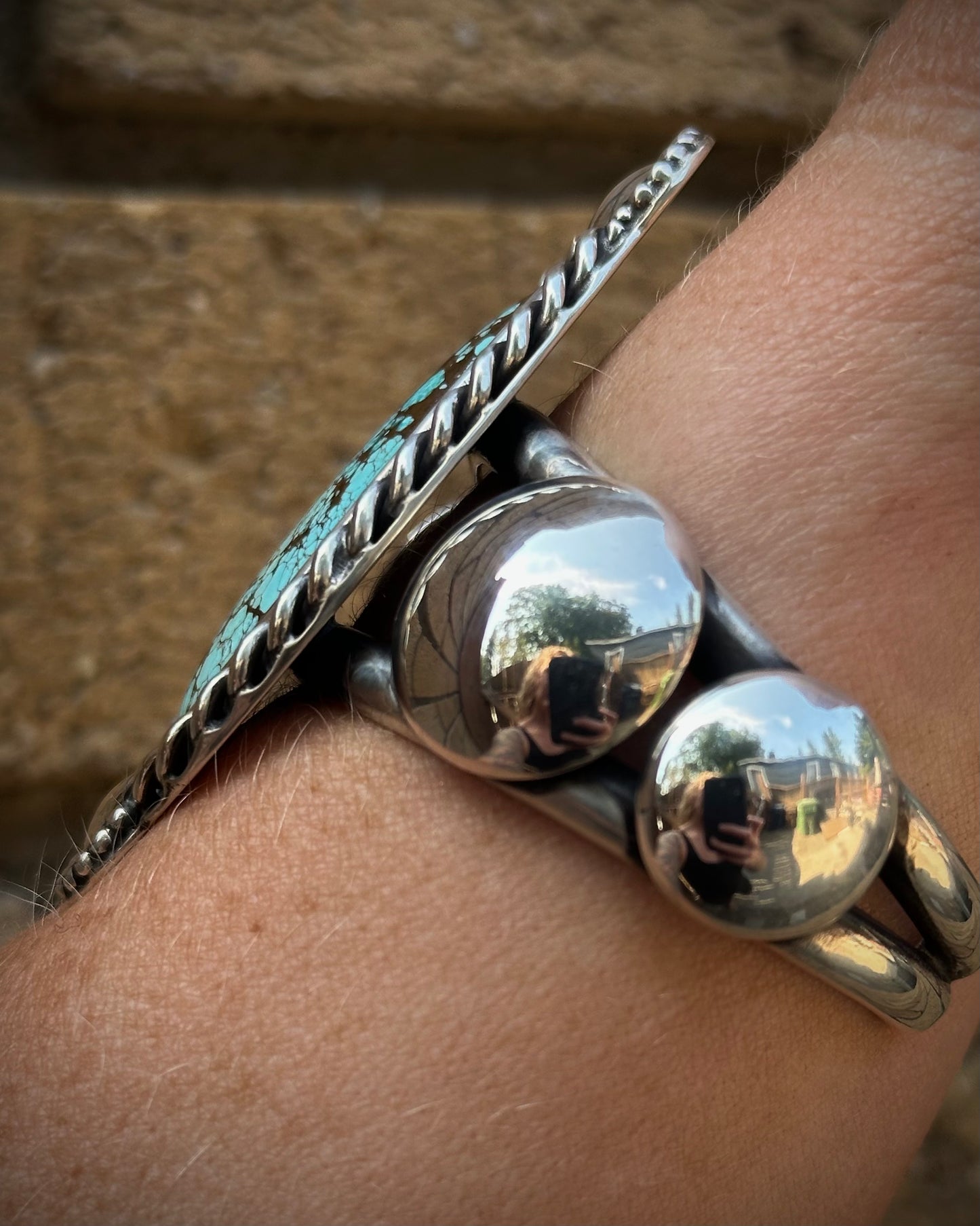 Number 8 Turquoise Teardrop Cuff