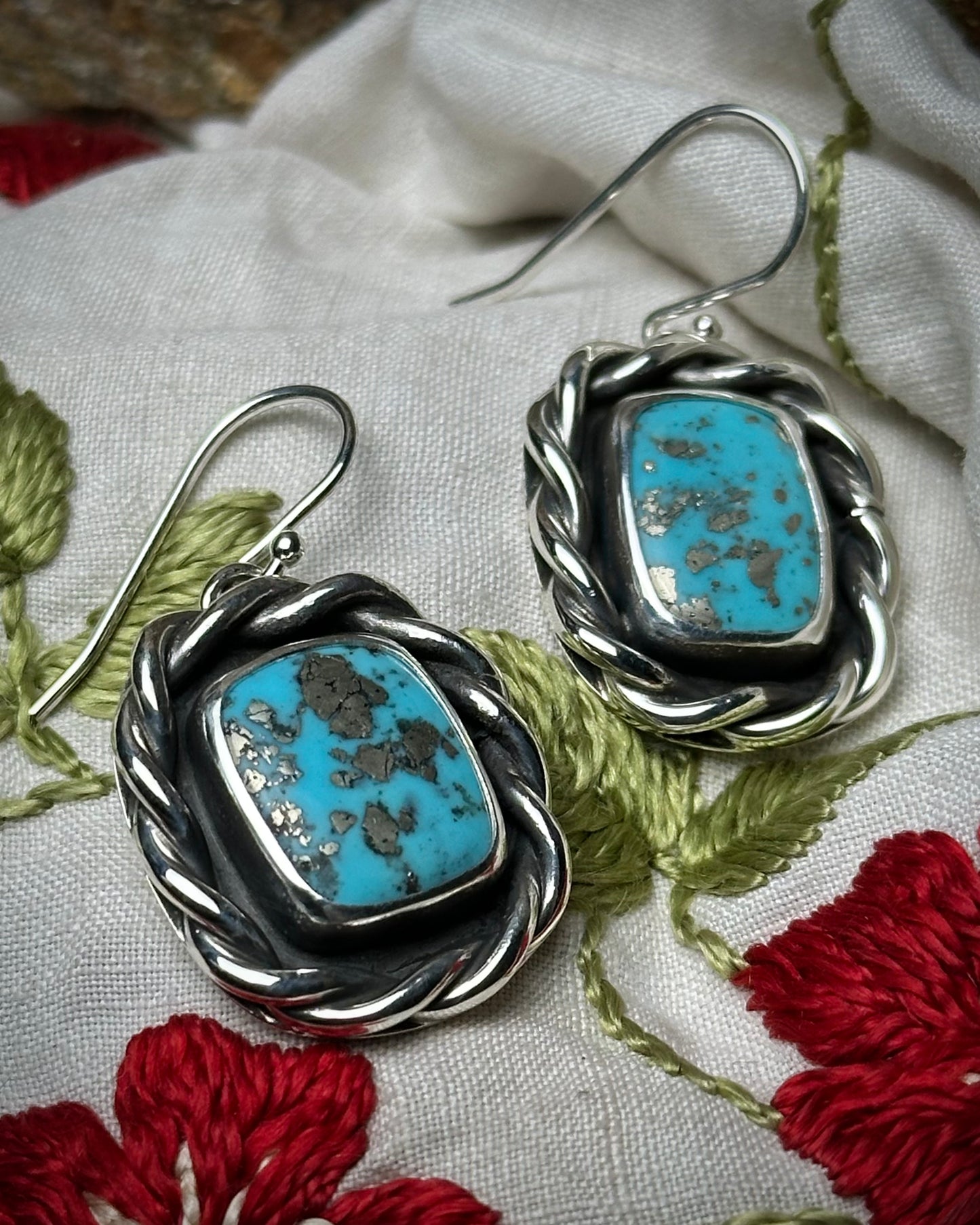Nacozari Turquoise Roped Earrings