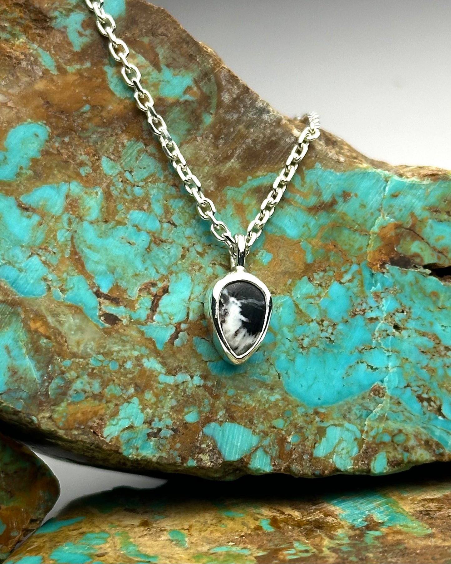 White Buffalo Charm Necklace #3 {16" chain}