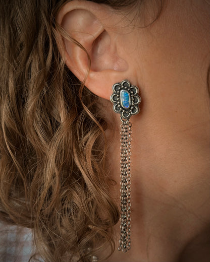Opal Glow Fringe Earrings