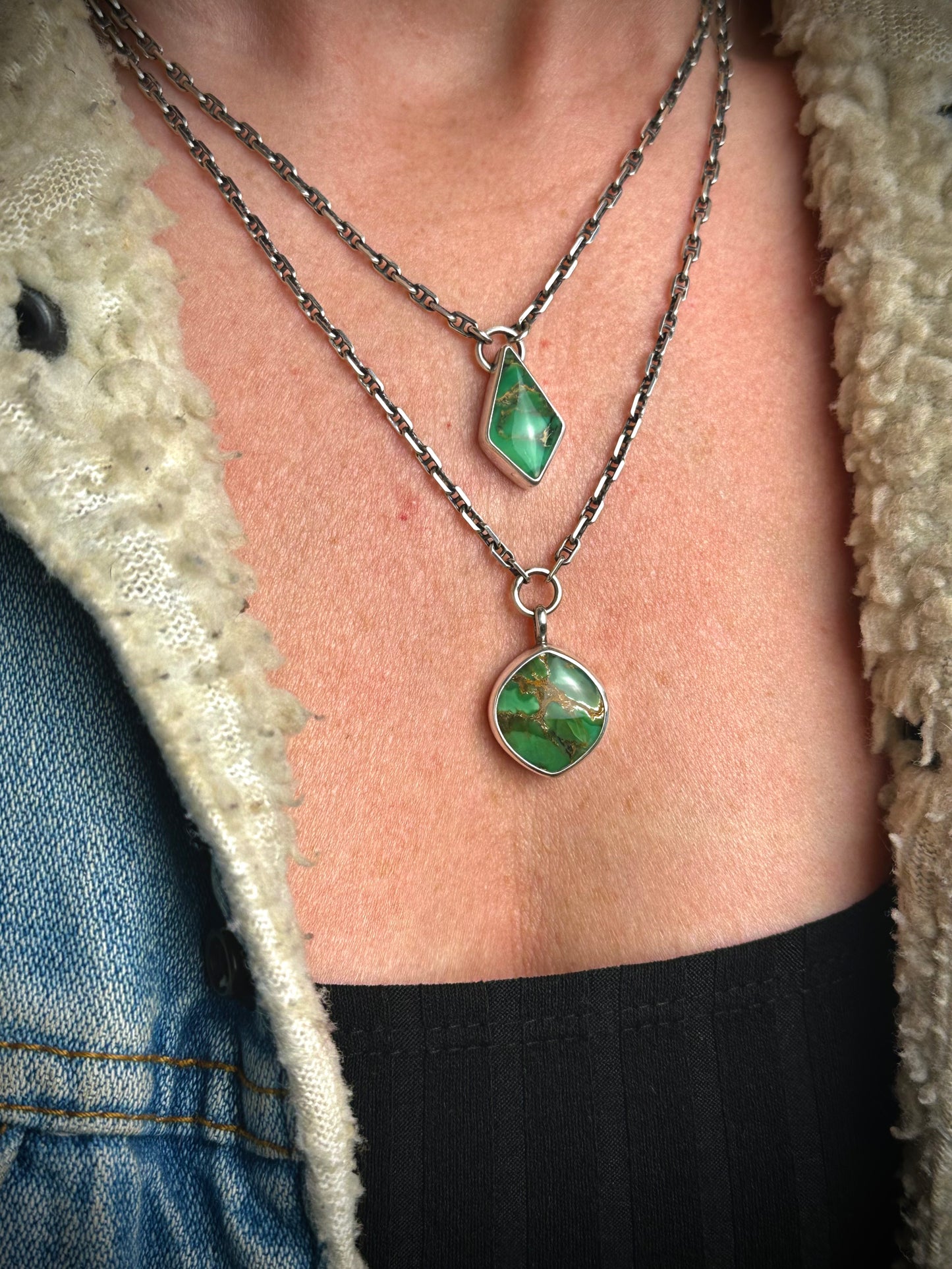 Australian Woodland Variscite Necklace {18" chain}