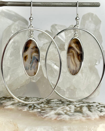 Montana Agate Woodland Hoops