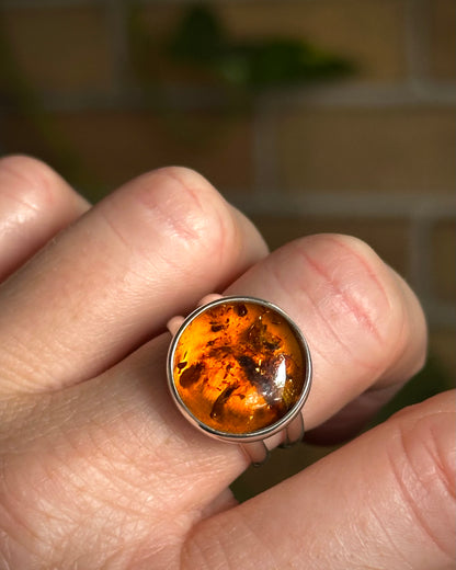 Baltic Amber Cocktail Ring {sz 8.5}