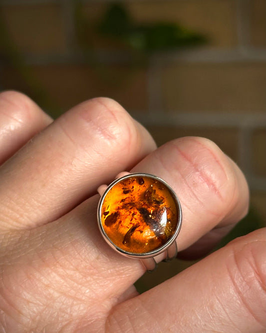 Baltic Amber Cocktail Ring {sz 8.5}