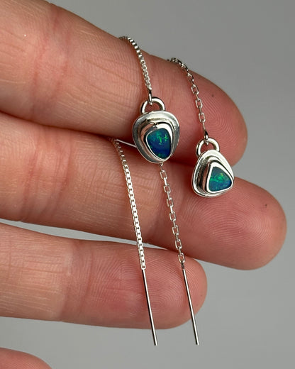 Mixed Chain Opal Threader Earrings