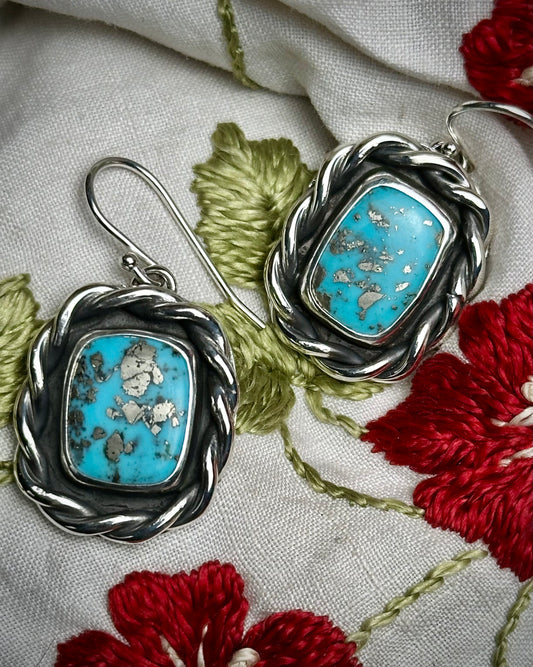 Nacozari Turquoise Roped Earrings