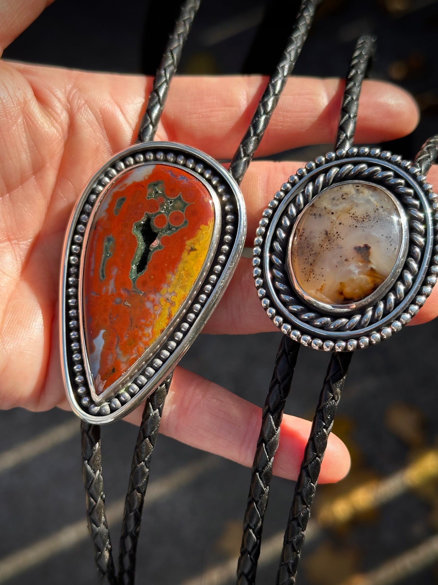 Ocean Jasper Western Bolo Tie