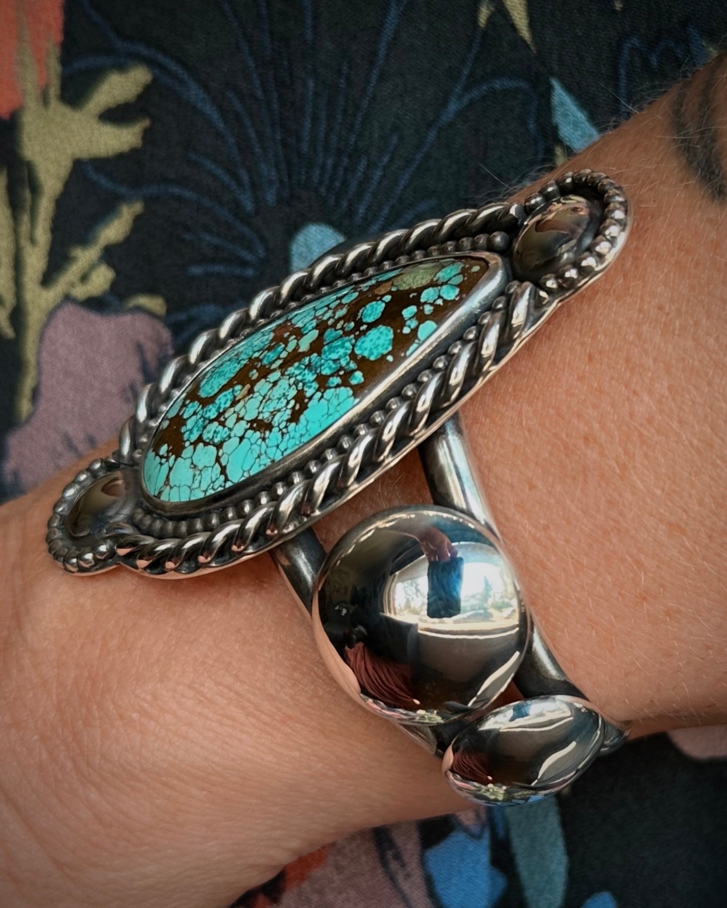 Number 8 Turquoise Teardrop Cuff