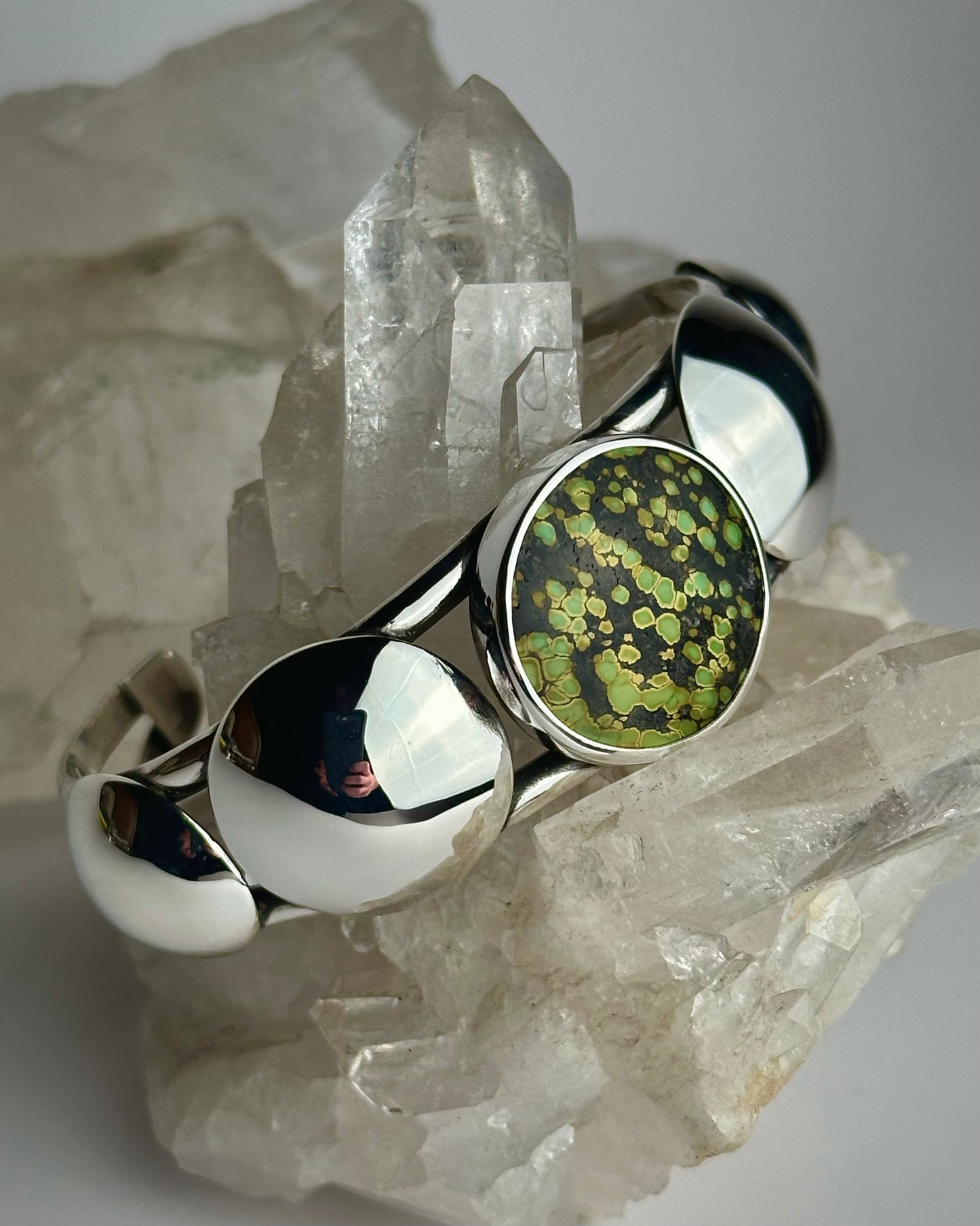 Turquoise & Dome Cuff