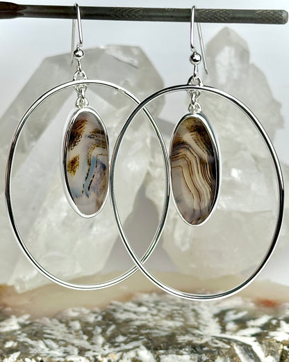 Montana Agate Woodland Hoops