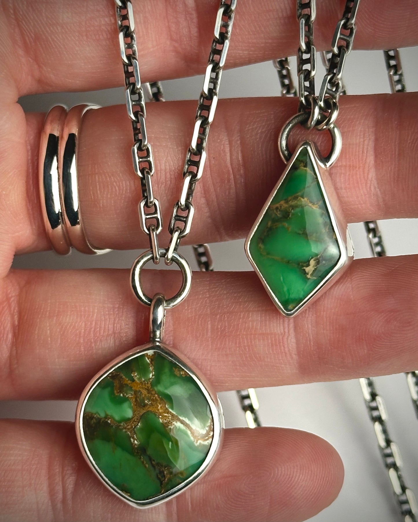 Australian Woodland Variscite Necklace {20" chain}