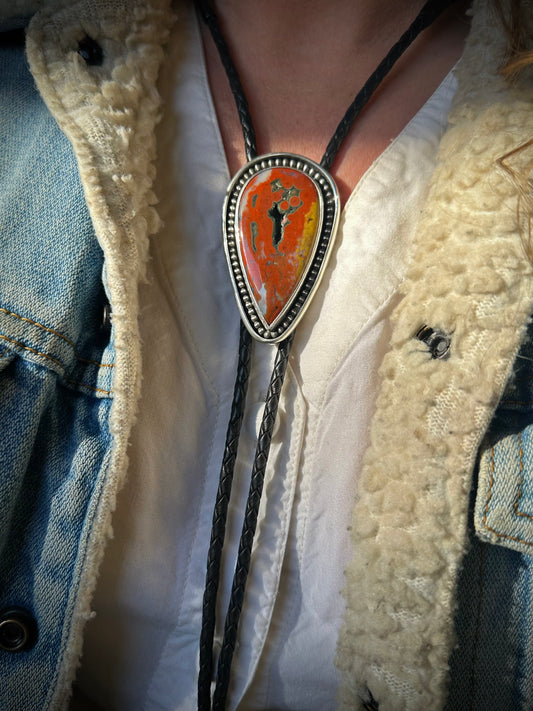 Ocean Jasper Western Bolo Tie