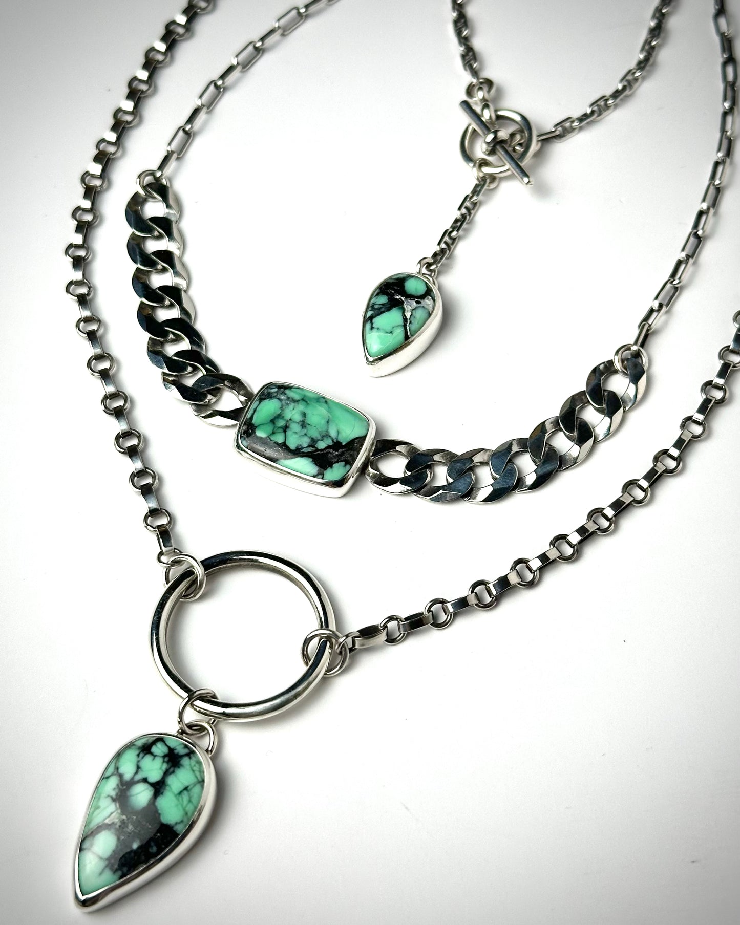 Anchor Lariat - Emerald Rose Variscite