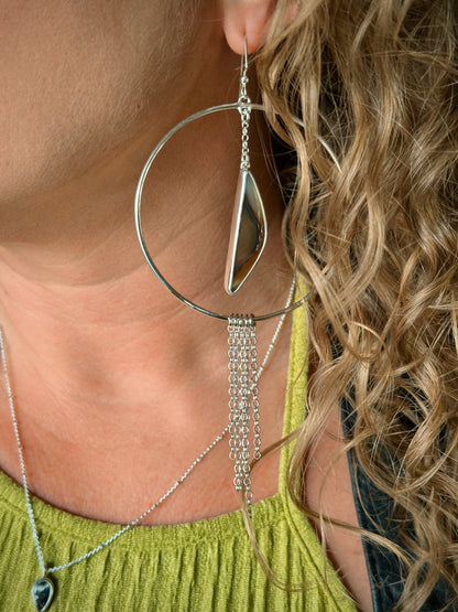 Montana Agate Honey + Fringe Earrings