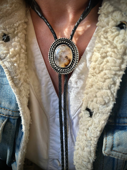 Timeless Montana Agate Bolo Tie