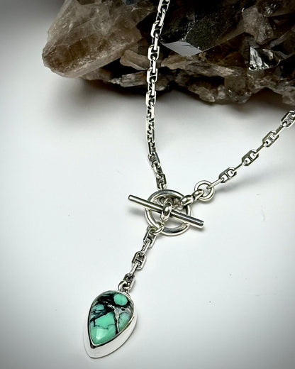 Anchor Lariat - Emerald Rose Variscite
