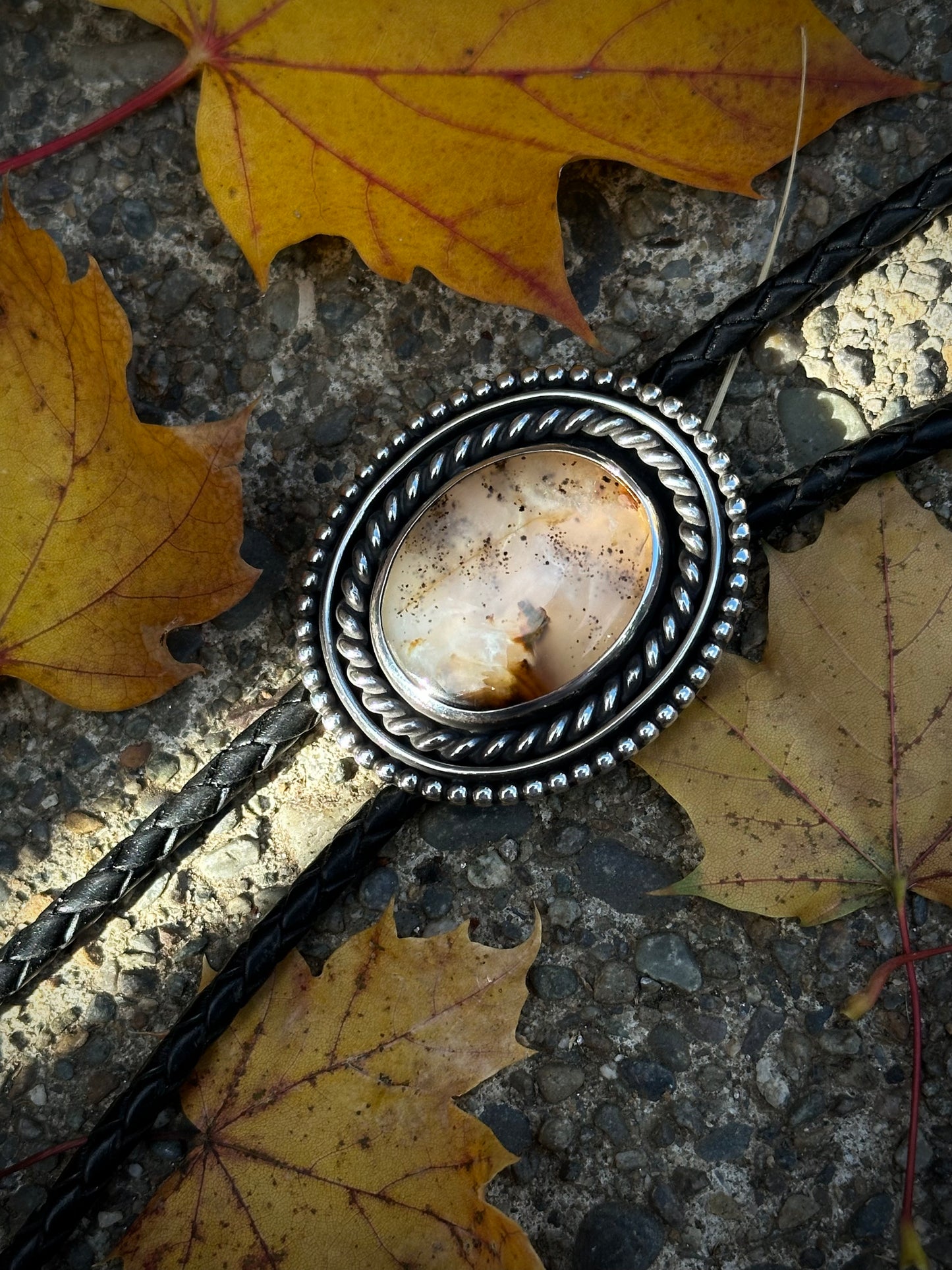 Timeless Montana Agate Bolo Tie