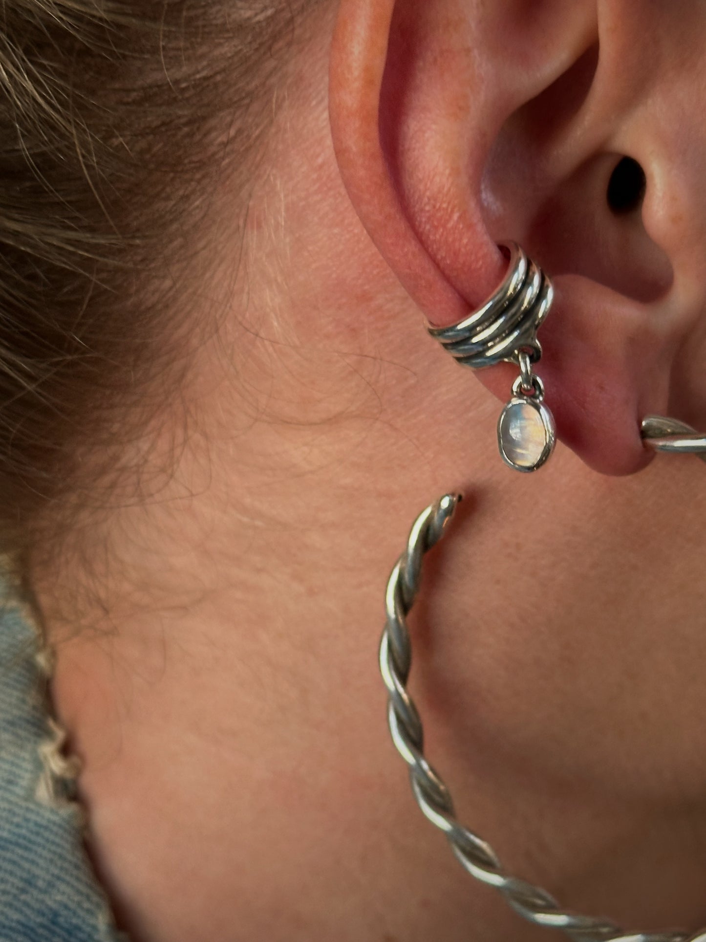 Moonstone Drop Ear Cuff