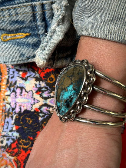 Chained Down Nacozari Turquoise Cuff