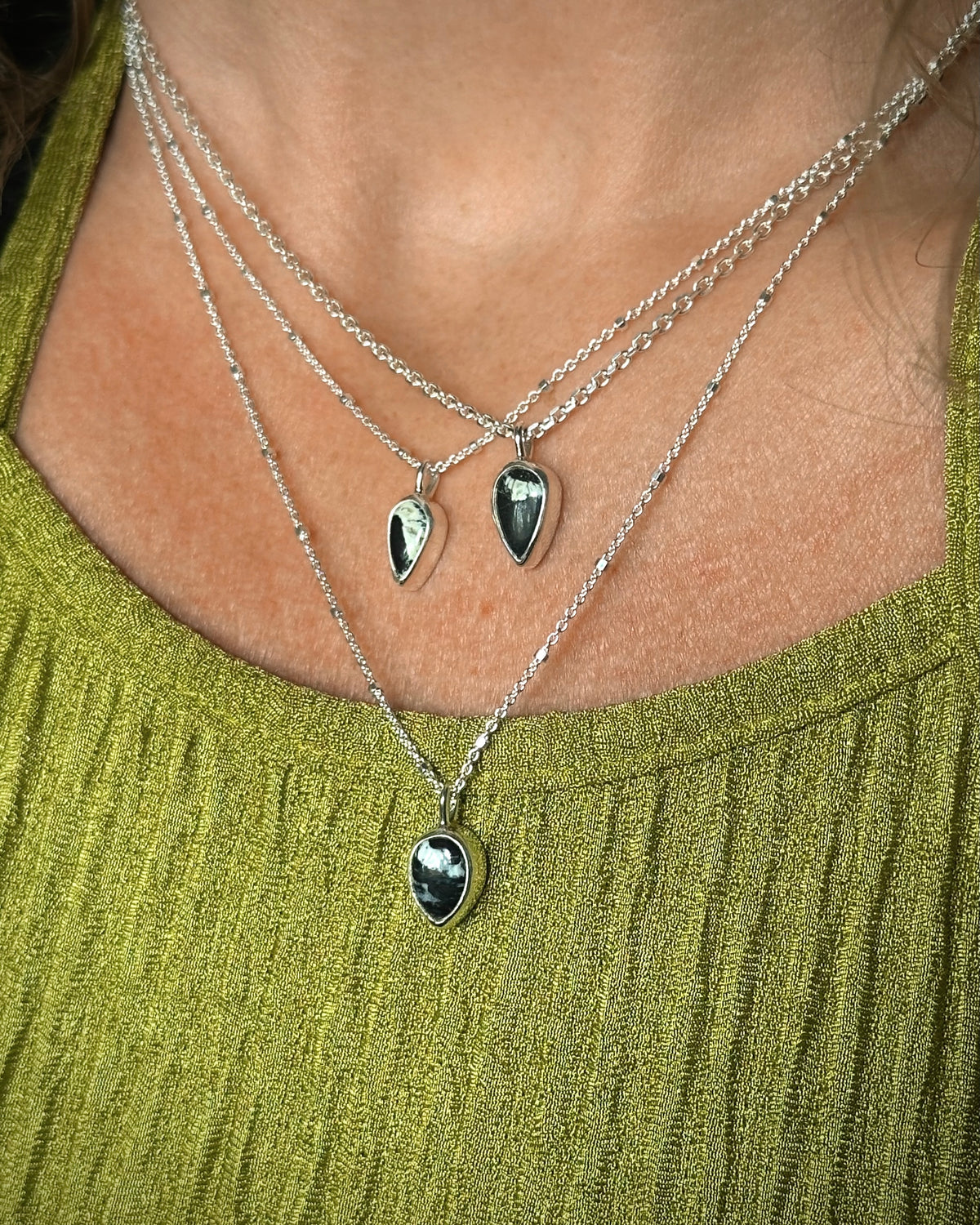 White Buffalo Charm Necklace #5 {18" chain}