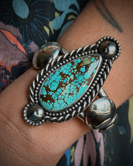 Number 8 Turquoise Teardrop Cuff