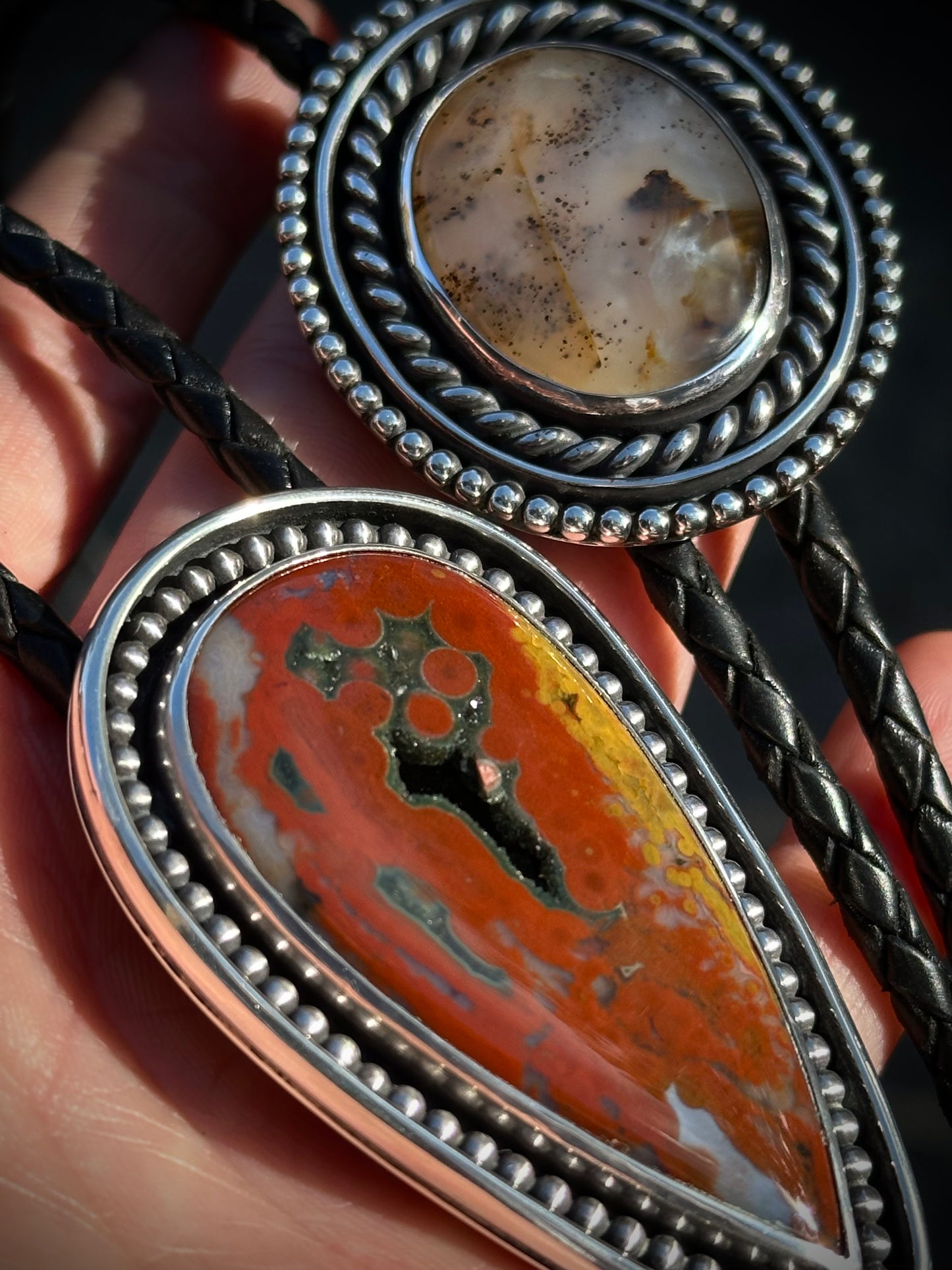 Ocean Jasper Western Bolo Tie