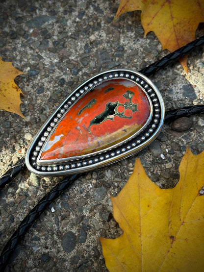 Ocean Jasper Western Bolo Tie