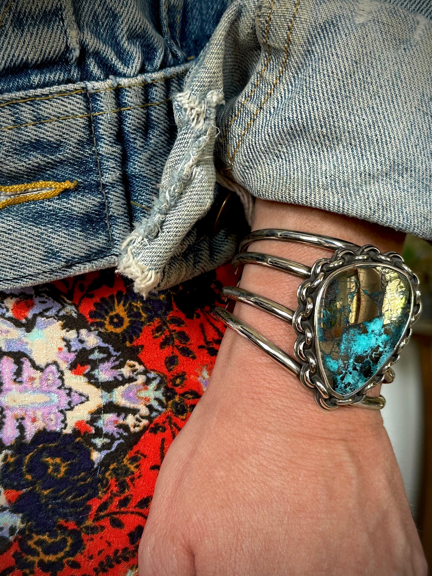 Chained Down Nacozari Turquoise Cuff