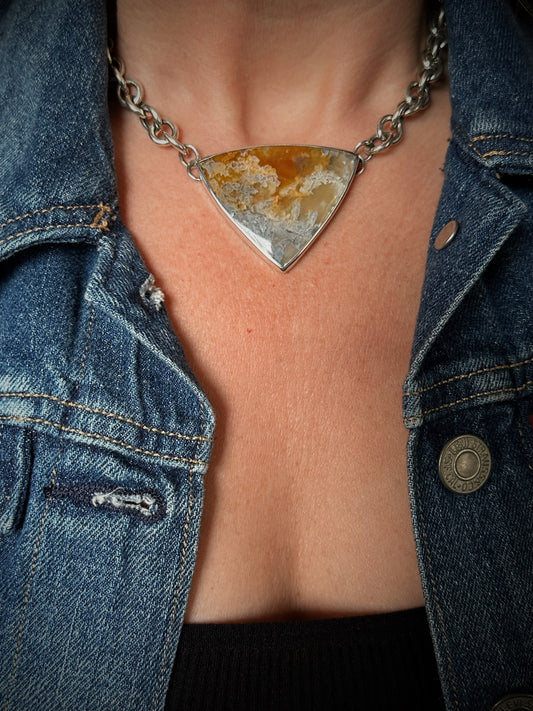 Graveyard Point Plume Agate Necklace