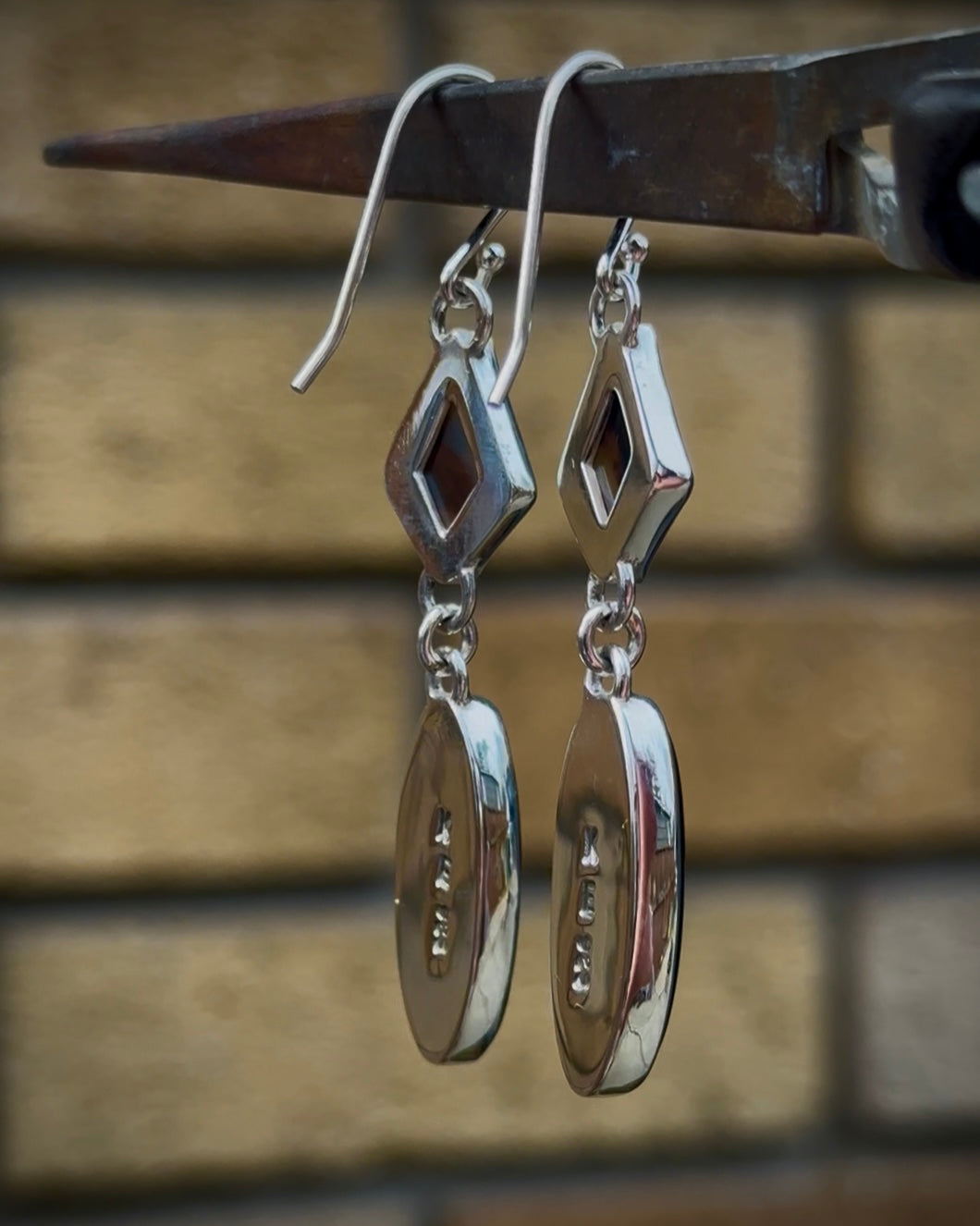 Montana Agate + Black Onyx Earrings