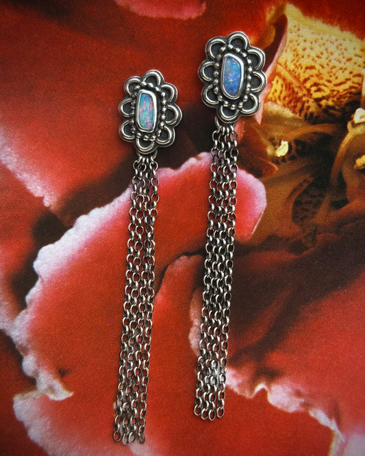 Opal Glow Fringe Earrings
