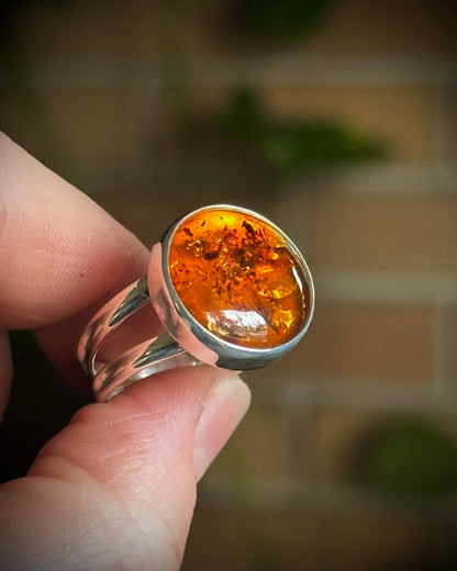 Baltic Amber Cocktail Ring {sz 8.5}