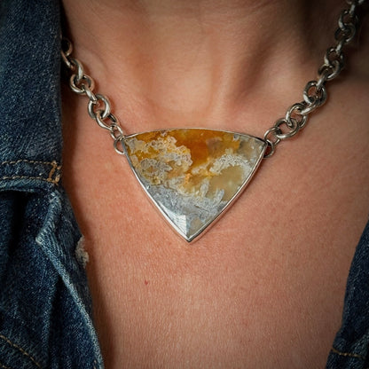 Graveyard Point Plume Agate Necklace