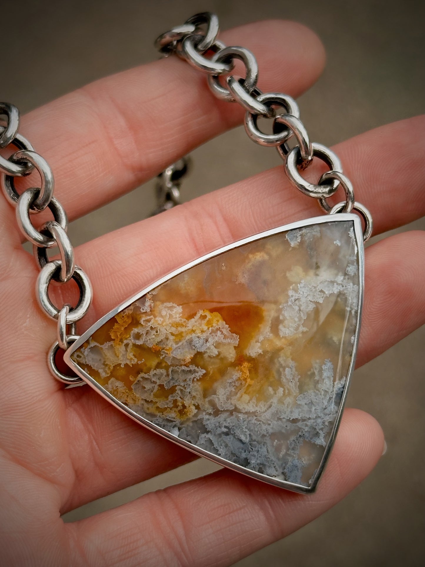 Graveyard Point Plume Agate Necklace