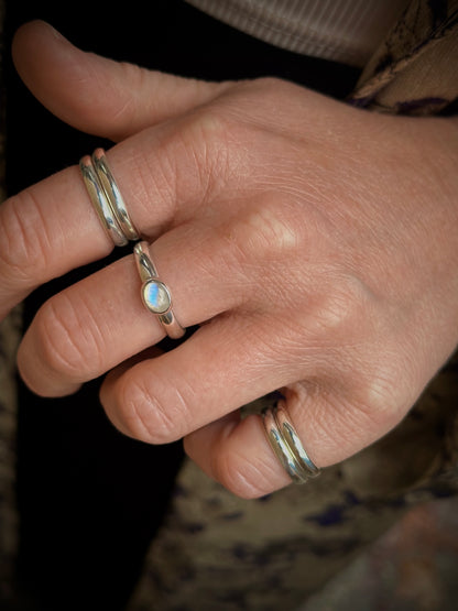 3. {NEW} Rainbow Moonstone Ring - made to order