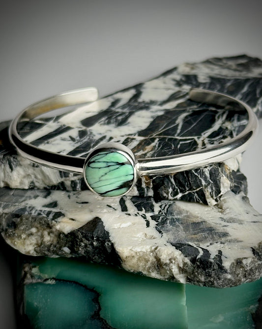 Emerald Rose Stacking Cuff {5.5" around 1" opening}