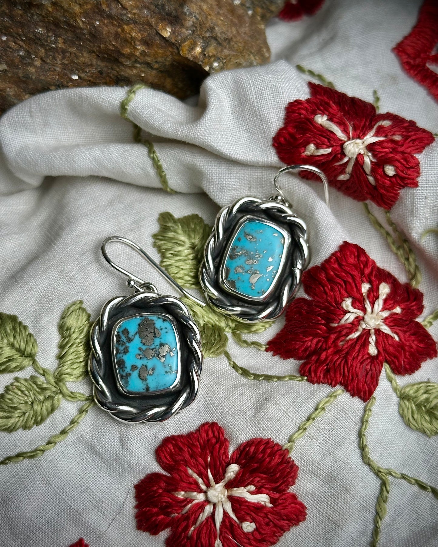 Nacozari Turquoise Roped Earrings