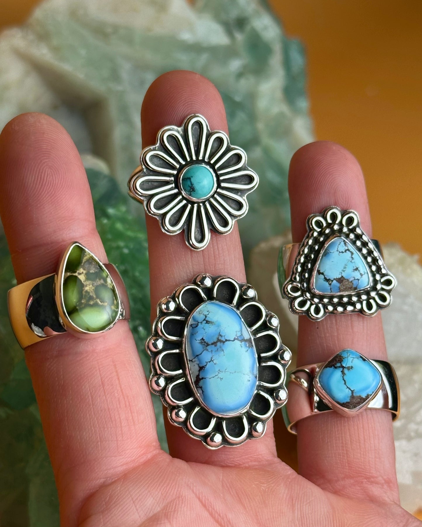 Golden Hills Turquoise Statement Ring {size 8.5}