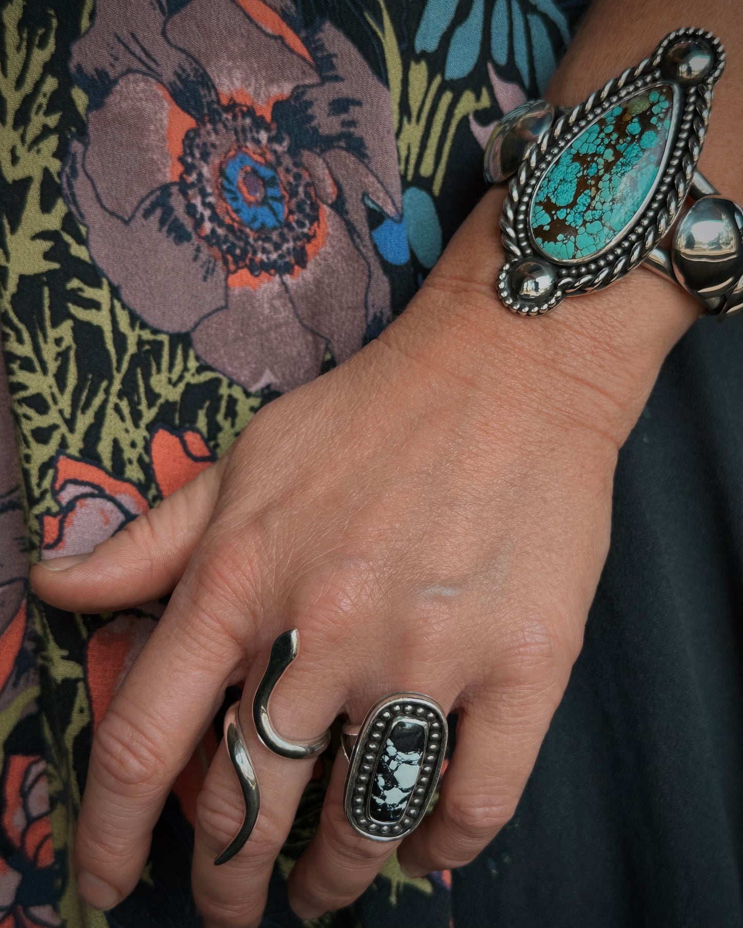 Number 8 Turquoise Teardrop Cuff
