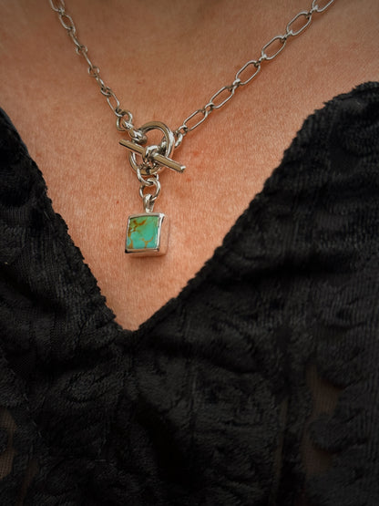 Turquoise Square Petite Toggle Necklace