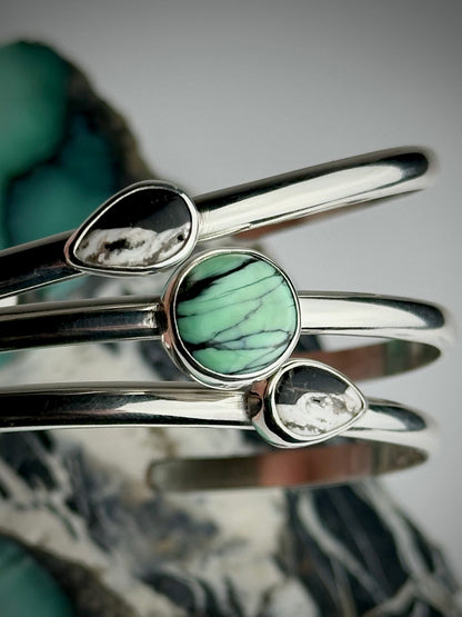 Emerald Rose Stacking Cuff {5.5" around 1" opening}