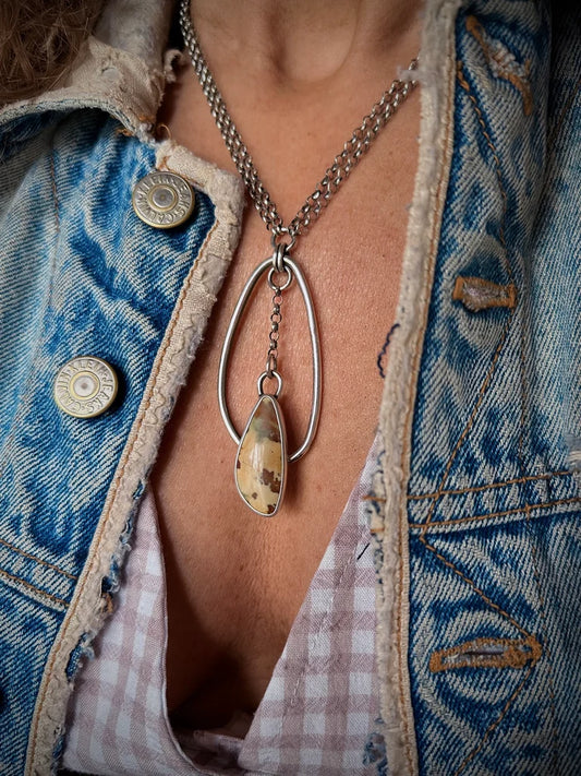 Pull Through Jasper + Chain Necklace